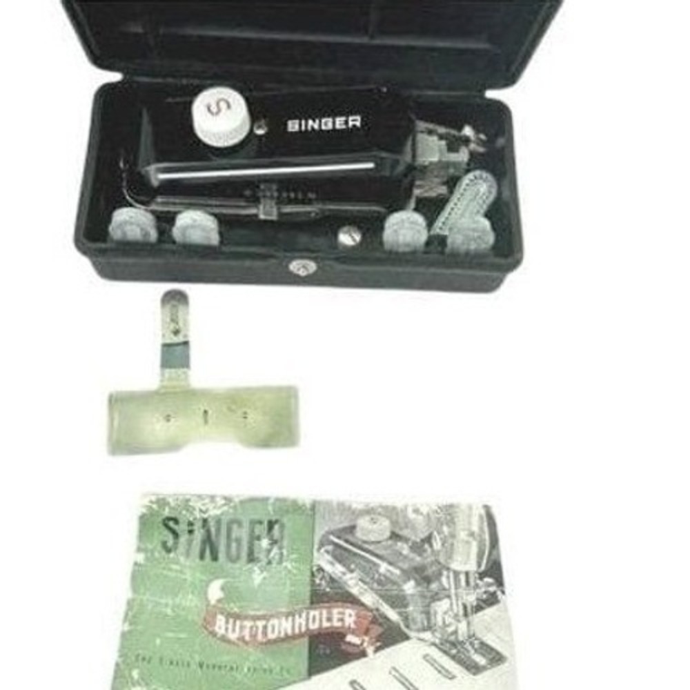 VTG 50s Singer Buttonholer Attachment Case Manual W 654321 N Sewist 6 Templates